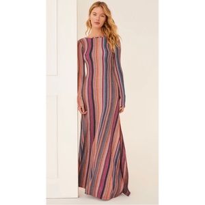 Something Navy Lurex Striped Reversible Dress